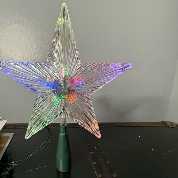 Other - Light Star Tree Topper 8.5" Prism Effect Multi Color - View From Both Sides
